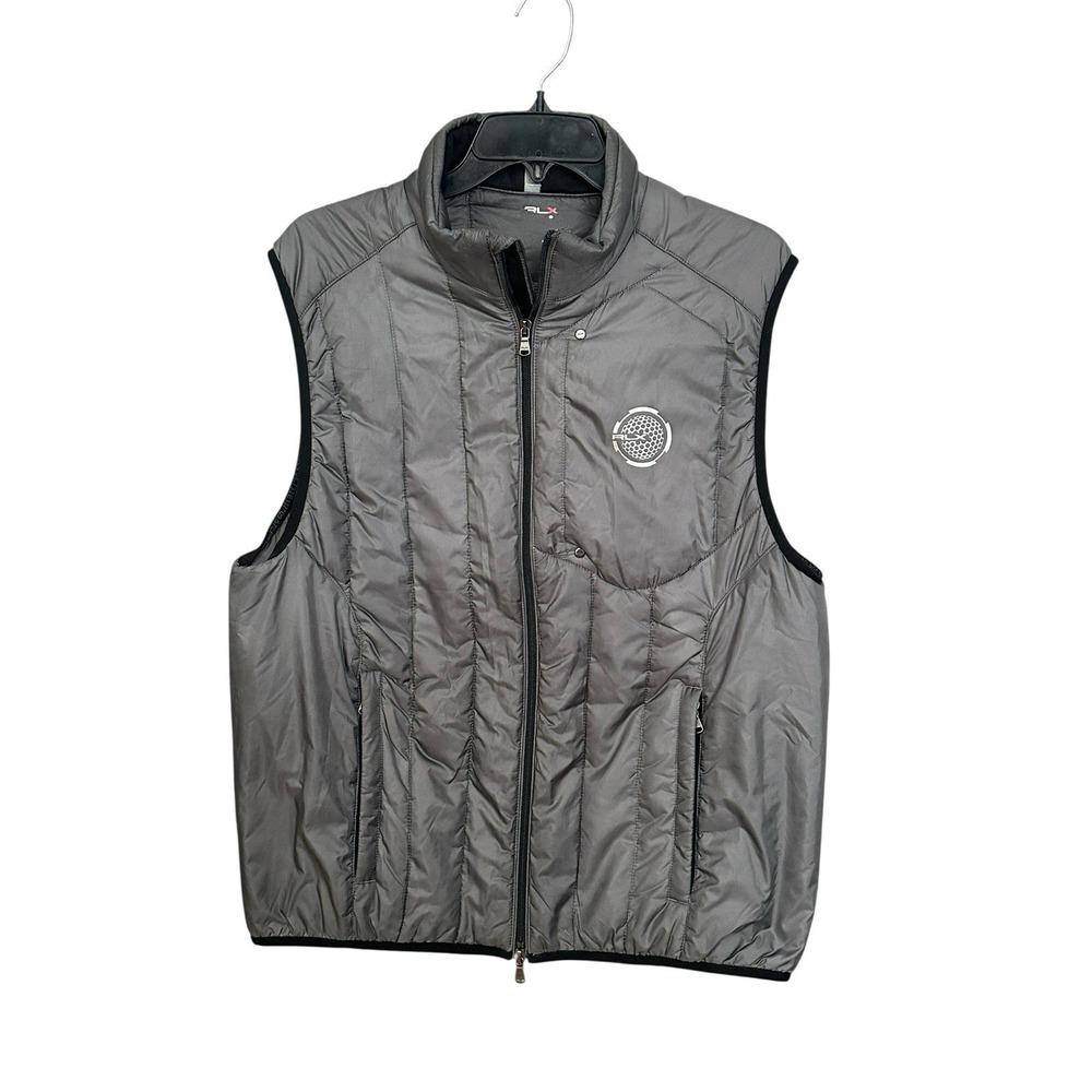 RLX Ralph Lauren‎ Vest Mens Size Small Gray Puffer Full Zip Quilted Golf #V10-3
